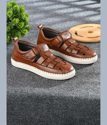 POS Planet of Shoes - Tan Men's Sandals