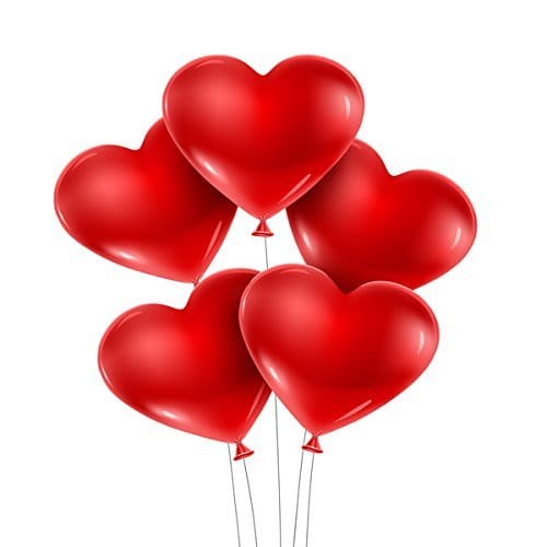 Nawani Heart Shaped Balloon Red Color-Pack of 50, Size Approx. 23 cm Round.