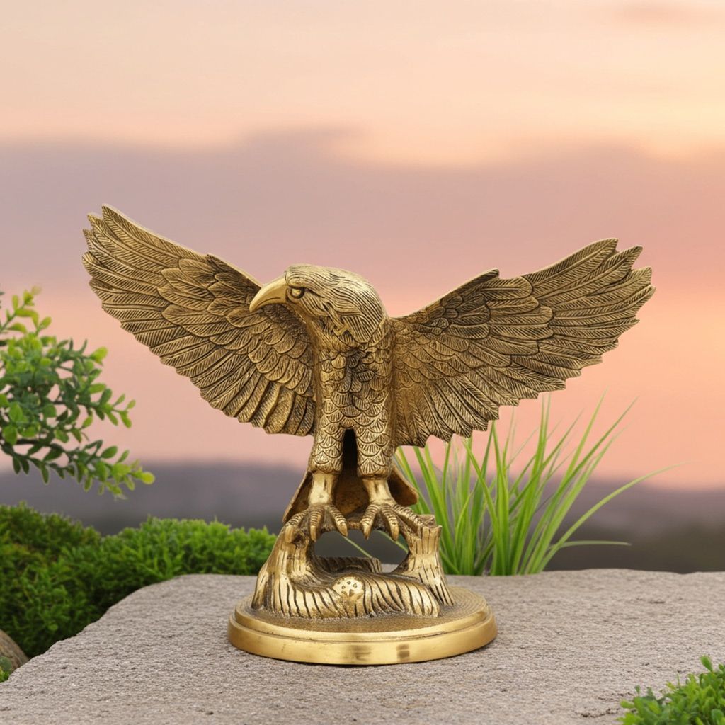 Brass Showpiece Table Decor Eagle Statue (ANMAS006 Z)
