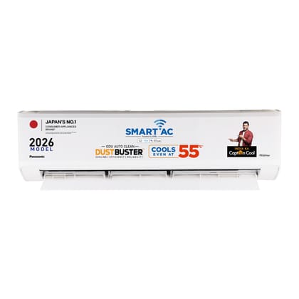Panasonic 1.5 Ton 4 Star New Star rated Premium WiFi Inverter Smart Split AC (DustBuster Tech,Matter Enabled,AI,Higher Airflow,Copper Cond., 8in1 Convertible,4-Way,PM0.1 Filter,CS/CU-NU18BKY4WX,White) Panasonic 1.5 Ton 4 Star New Star rated Premium WiFi 