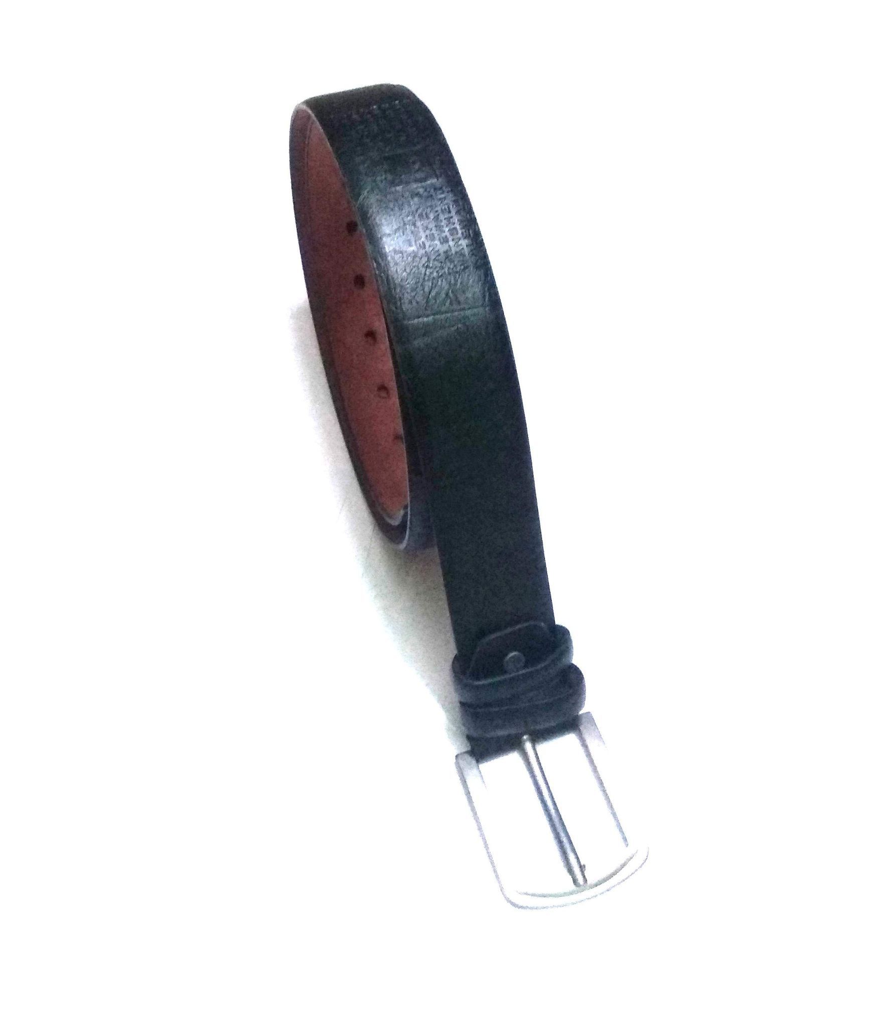 Nawani E Italian Leather Black Belt for Men Formal wear, Size-.Full Size.