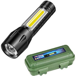 Gaze Me Rechargeable Multi-Functional and Blinker Waterproof LED Torch Flashlight,  Range 200 Meter