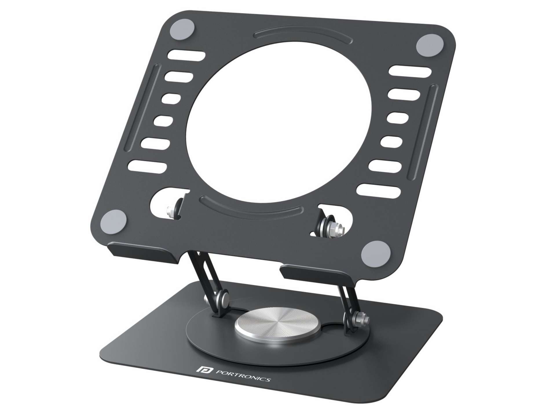 Portronics My Buddy K9 Lite Multi-Angle Adjustment, Ventilated Board, Anti-Slip Silicone Pads, Up to 15.6’’ Laptop Support