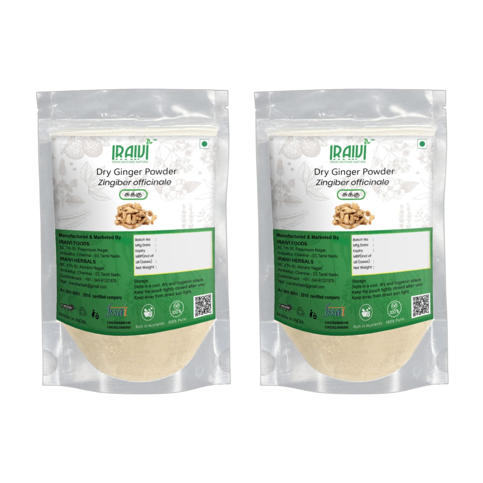 IRAIVI Premium Dry Ginger Powder-200g | Sukku | Sonth | Sonti | Dried Adrak | 100% Pure Natural Spice Powder | Zesty Warmth, Culinary Versatility & Digestive Comfort