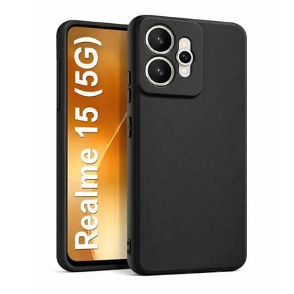 V3Deals Silicone Sand Blast Back Cover Compatible for Realme 15 5G, Raised Camera Bump Protection, Slim Lightweight Design with Velvet Fabric Lining | Silicone Shockproof | Matte Grip Case