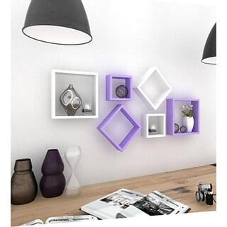 Onlinecraft Office Wall Decor Wooden Wall Shelf (Number Of Shelves - 6)