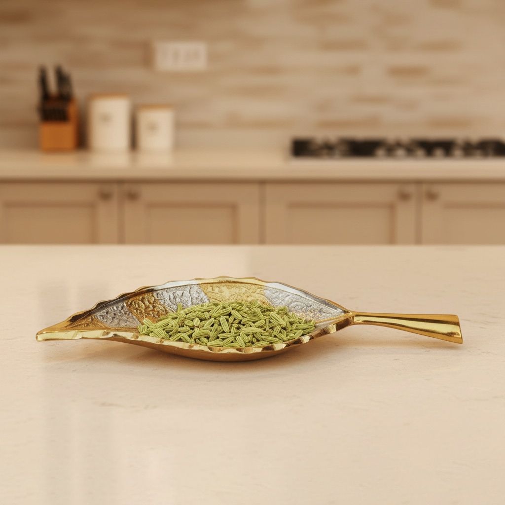 Brass Showpiece Neem Leaf Two Tone Diwali Gifting Item (BMAS120)