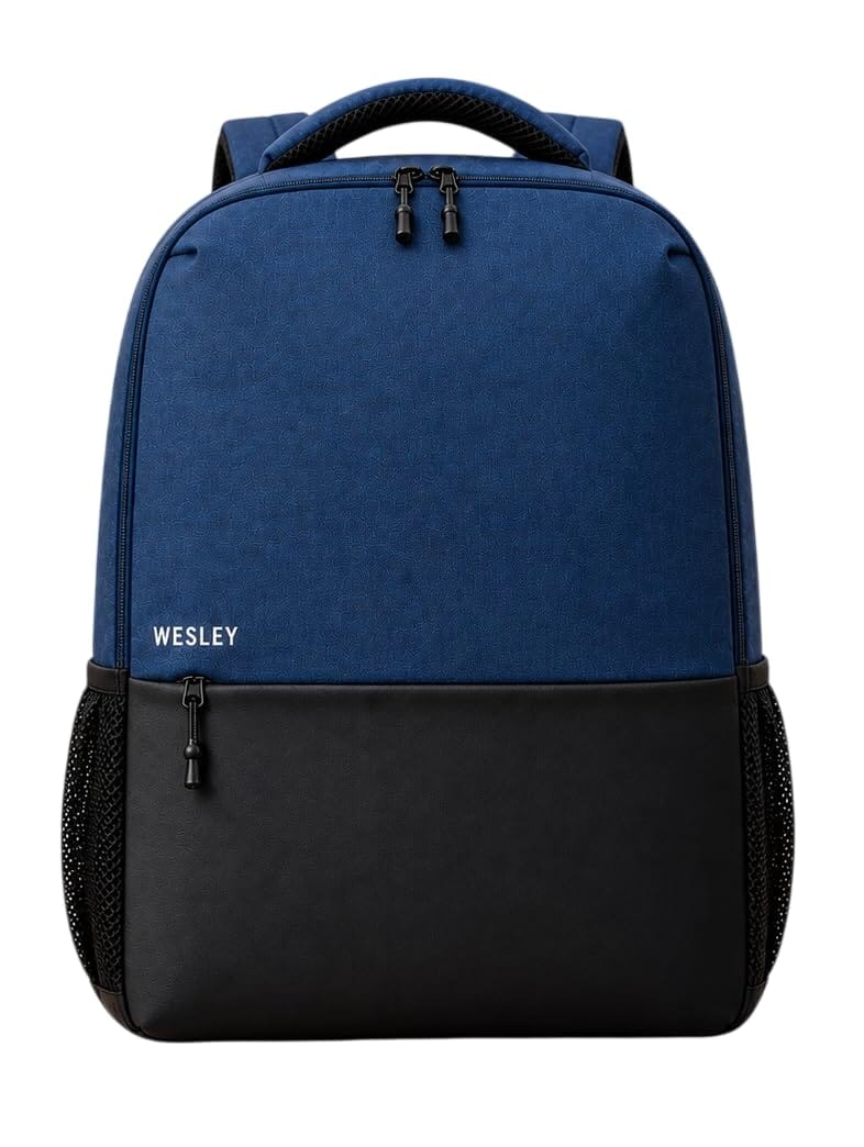 Milestone 2.0 Casual Waterproof Laptop Backpack/Office Bag/School Bag/College Bag/Travel Backpack (Dimensions:13x18 inches) (Compatible with 39.62cm(15.6inch laptop) 30 L (Blue & black)