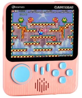 Sameo Gamegear Handheld Video Game Console, Retro Mini Game with 666 Classic Retro Game TV Compatible for Kids, Rechargeable 8 Bit Classic (Candy Pink) Sameo Gamegear Handheld Video Game Console, Retro Mini Game with 666 Classic Retro Game TV Compatible for Kids, Rechargeable 8 Bit Classic (Candy Pink)