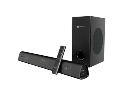 Portronics Pure Sound 106, 120W Bluetooth Soundbar with Wired Subwoofer for Deep Bass, 2.1 Channel Home Theatre, HD Sound,3 EQ Modes, BT 5.3V,HDMI, AUX in, USB Port, Sleek Remote Control