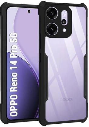 PLUGTECH Slim Shockproof Case | Matte Black Soft | Drop Protection | Precise Cutouts | Premium Mobile Cover for Oppo Reno14 Pro
