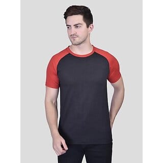 PrintCultr Colorblock Men Round Neck Cotton Blend Black T-Shirt PrintCultr Colorblock Men Round Neck Cotton Blend Black T-Shirt