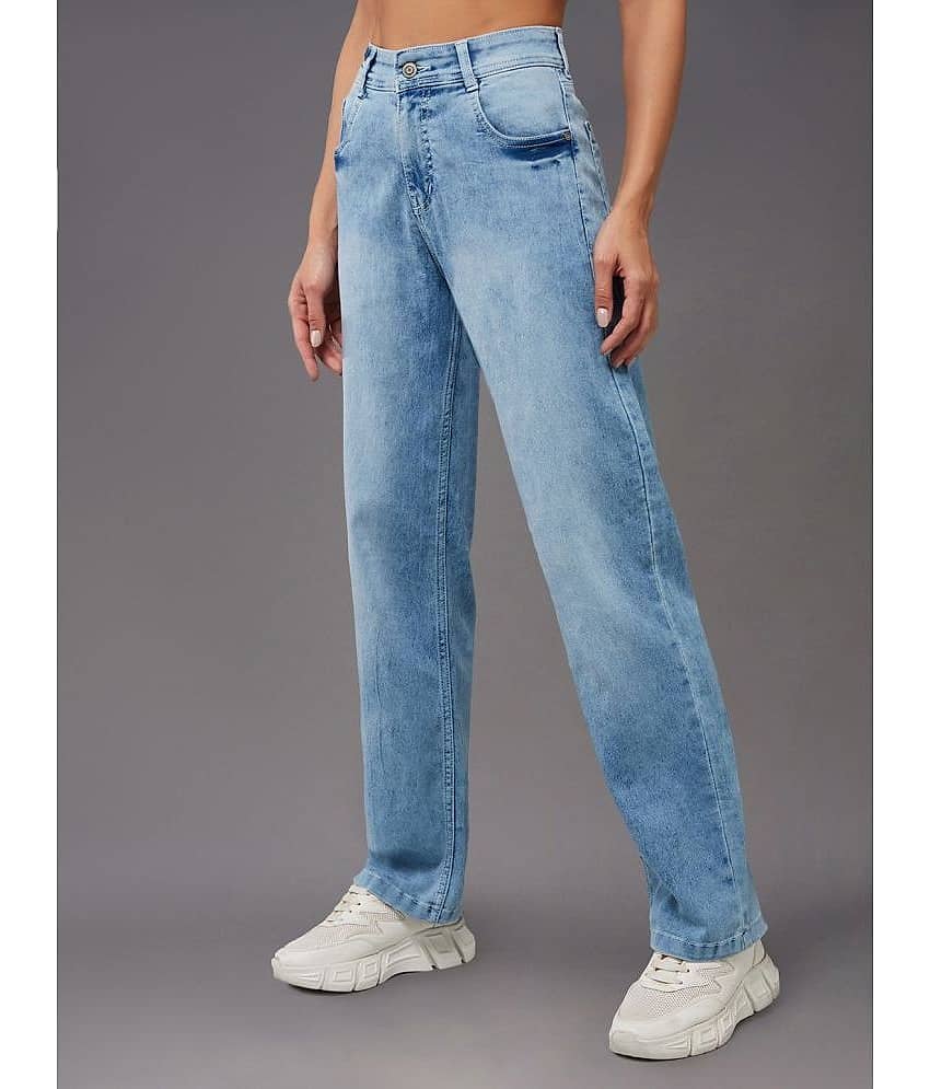 Miss Chase - Light Blue Denim Wide Leg Women's Jeans ( Pack of 1 )