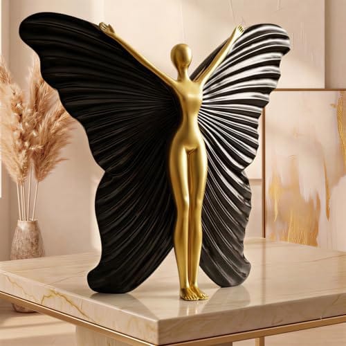 Global Grabbers Abstract Butterfly Wings Lady Figurine for Home Decor | Elegant Statue Showpiece for Living Room |