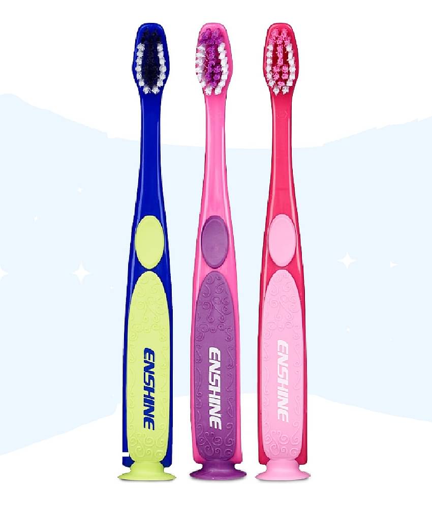 Enshine Infant to Toddler Toothbrush, Gum Protection, Easy Grip for 12+ Months Kids (Pack Of 3)