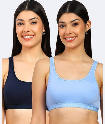 TOFTY Pack of 2 Cotton Blend Non Padded Sports Bra For Women ( Multicolor 2 )