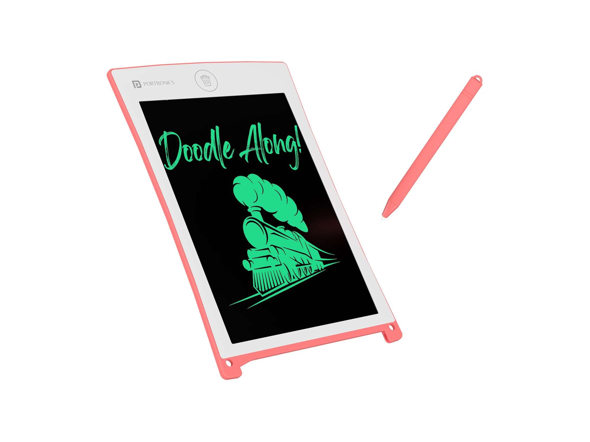 Portronics Ruffpad 8.5 LCD, One-Press Erase, 8.5 Inches Screen, Erase Lock Switch - Pink