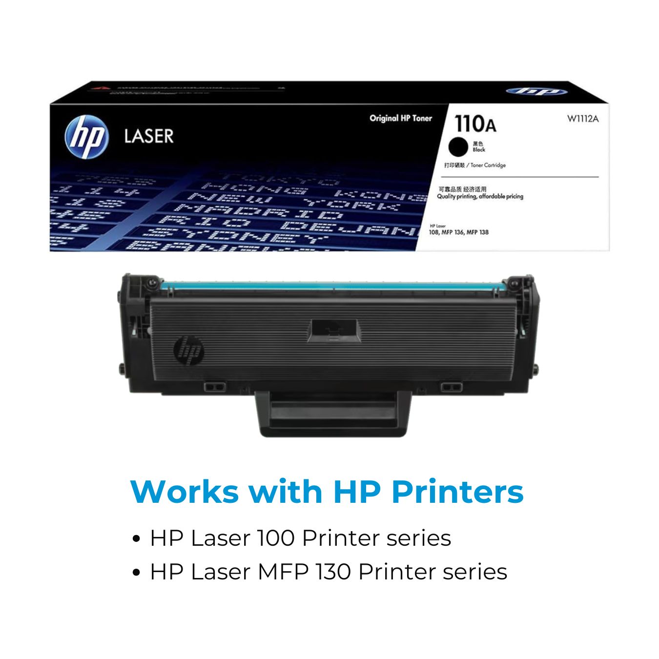 HP 110A Black Original Laser Toner Cartridge (W1112A)