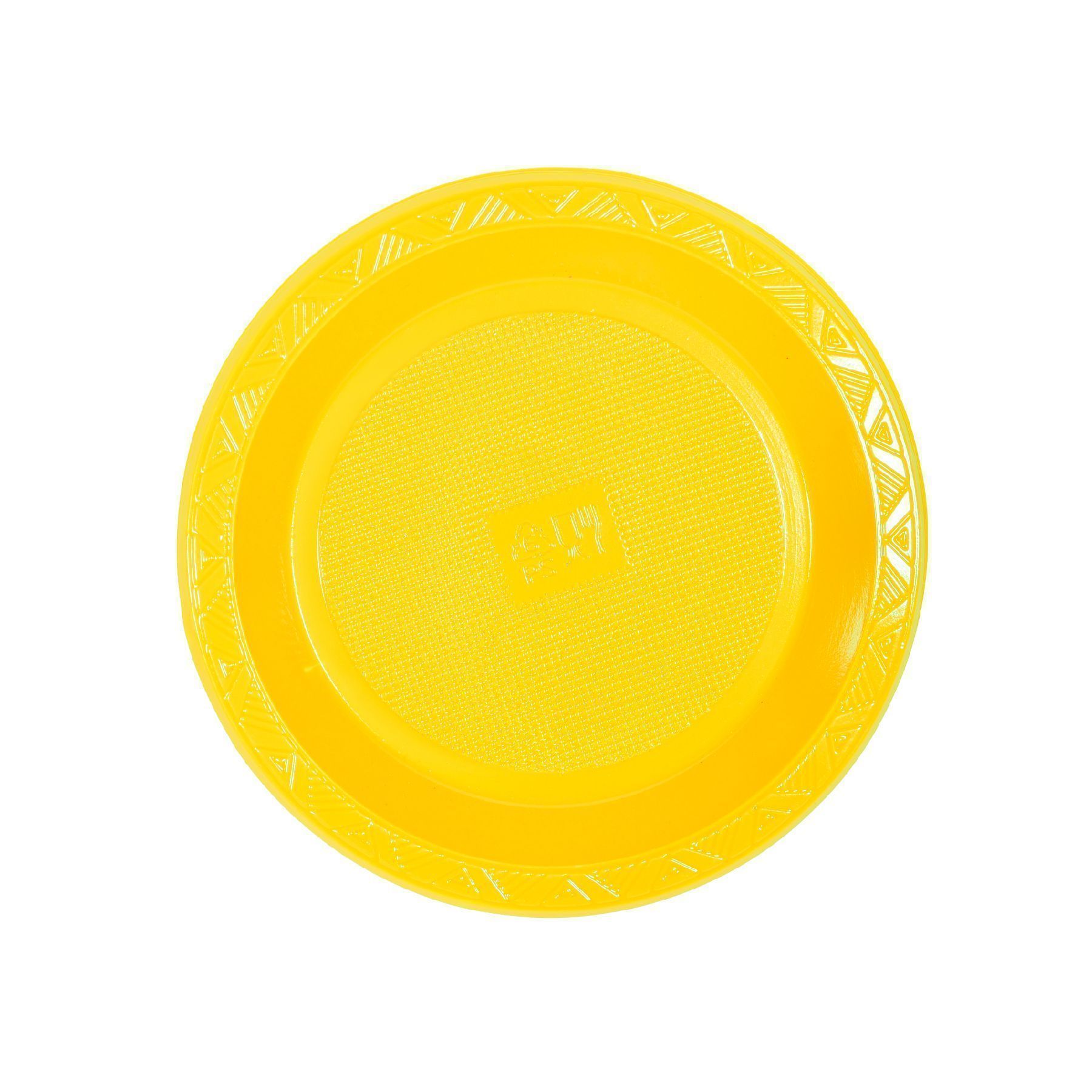 Wanna Party Wanna Party 7" Premium Plastic Mimosa Yellow Plates - 20Ct