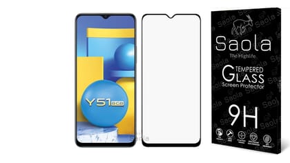 Saola 11D Tempered Glass For Vivo Y51 Smartphone(Pack Of 1)With Free Installation Kit. Full Screen Coverage-6.58 Inch Saola 11D Tempered Glass For Vivo Y51 Smartphone(Pack Of 1)With Free Installation Kit. Full Screen Coverage-6.58 Inch - 11D (With black 
