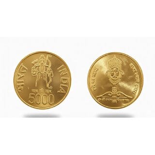 5000 Rupee Shri khatu Shyam Devotional Collectible Coin Gold Finish India