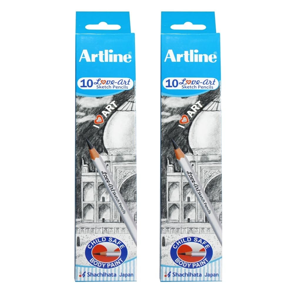 Artline Love Art Sketch Pencils 12B Set Of 10 in Quantity 2 | Ideal For Shading, Dark Tones, And Fine Details In Drawing