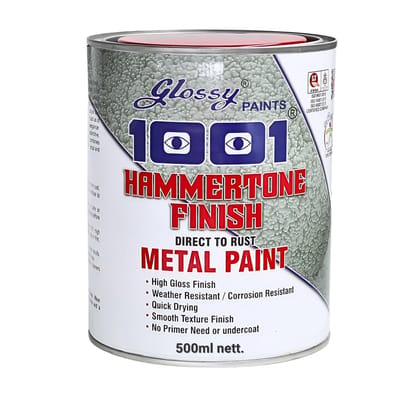 1001 Hammertone High-Gloss Metal Paint | Ideal for Metal Almirahs, Pipes, Machinery, Coolers, Steel Cupboards, & Woods & More | (500ml - Bronze)
