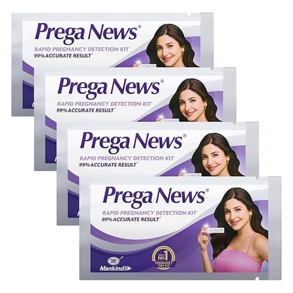 Prega News Test Kit | One Step Urine Hcg Pregnancy Test Kit Device | 99% Accurate Results In 5 Mins | Pack Of 4 Kits| Indias No 1 Pregnancy Kit. Prega News Test Kit | One Step Urine Hcg Pregnancy Test Kit Device | 99% Accurate Results In 5 Mins | Pack Of 4 Kits| Indias No 1 Pregnancy Kit.