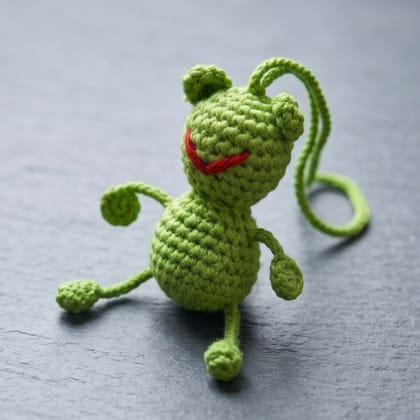 Handcrafted Green Frog Crochet Keychain