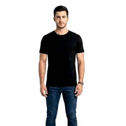 Neck Slim Fit Casual Tee for Men T-Shirt
