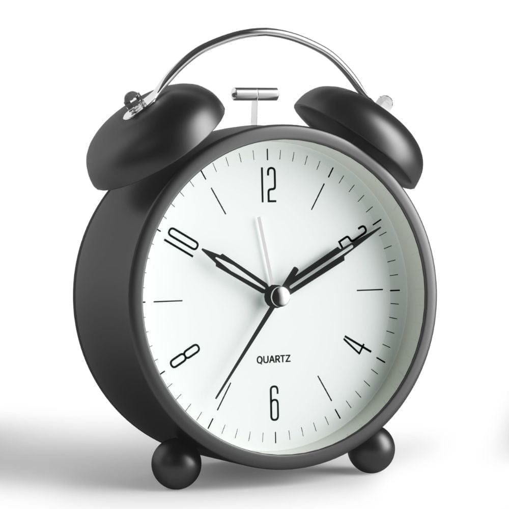 TWIN BELL BLACK CLOCK SMALL