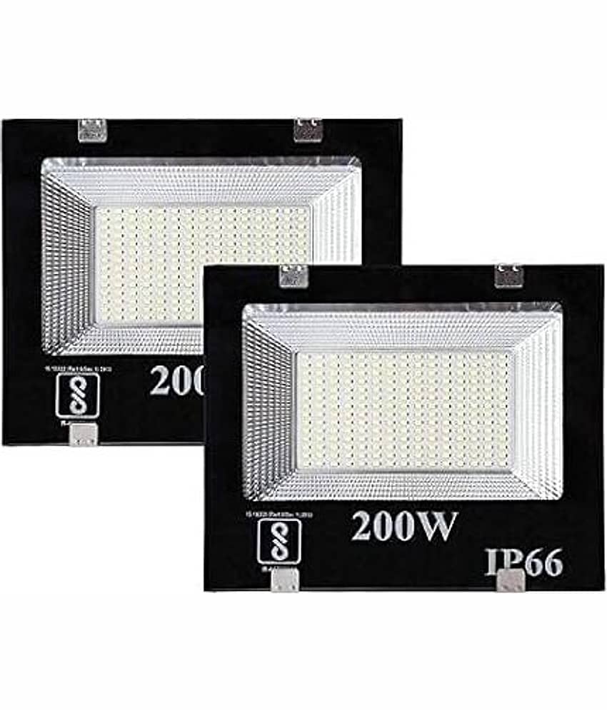 KCS LITE Cool Day Light 200W Watts Flood Light ( Pack of 2 )