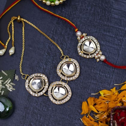 Craftlayout Bhaiya Bhabhi Rakhi Designer Greetings Card, Roli, Nariyal Gift Set