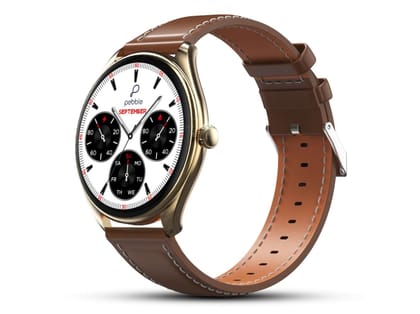 Pebble Royale Legend 1.43" AMOLED Display, Slimmest Design, Bluetooth Calling, Premium Built, Always On Display, Multi Sports Mode, Smart Watch - Brown