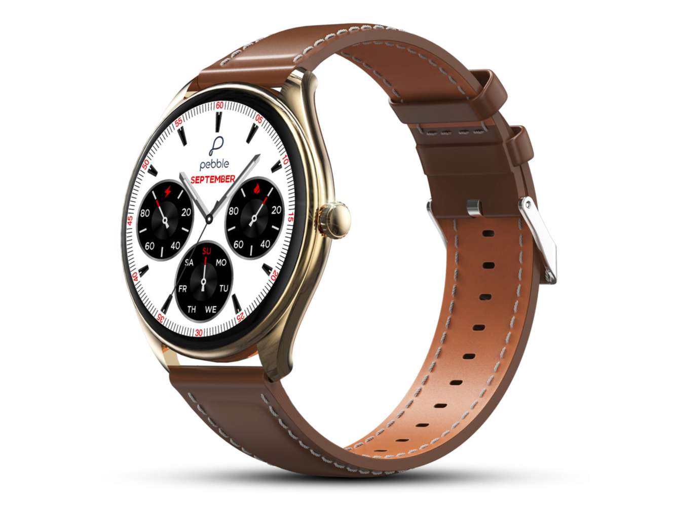 Pebble Royale Legend 1.43" AMOLED Display, Slimmest Design, Bluetooth Calling, Premium Built, Always On Display, Multi Sports Mode, Smart Watch - Brown