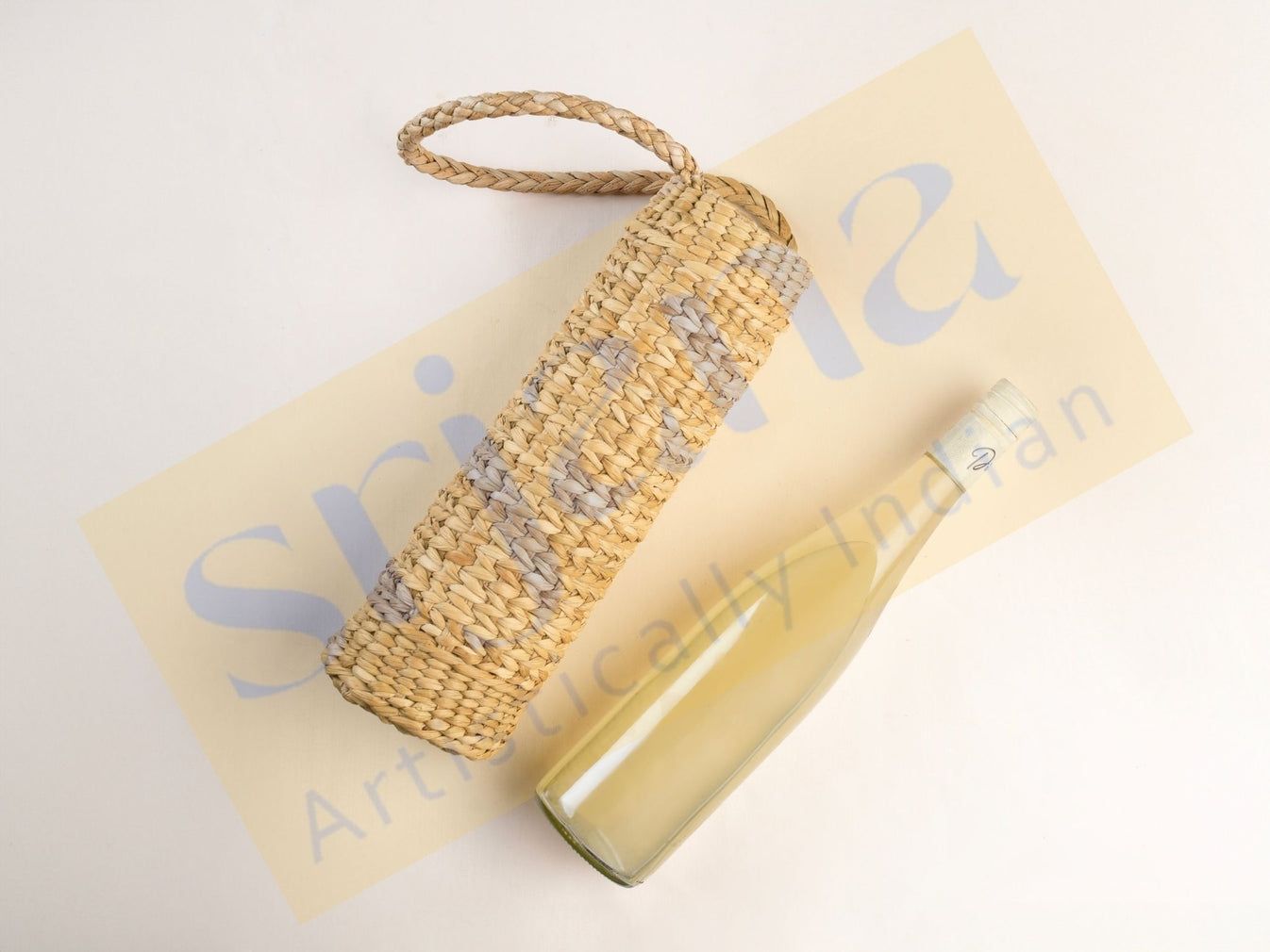 Srjana Handcrafted Handwoven Kauna Grass Wine Bottle Case