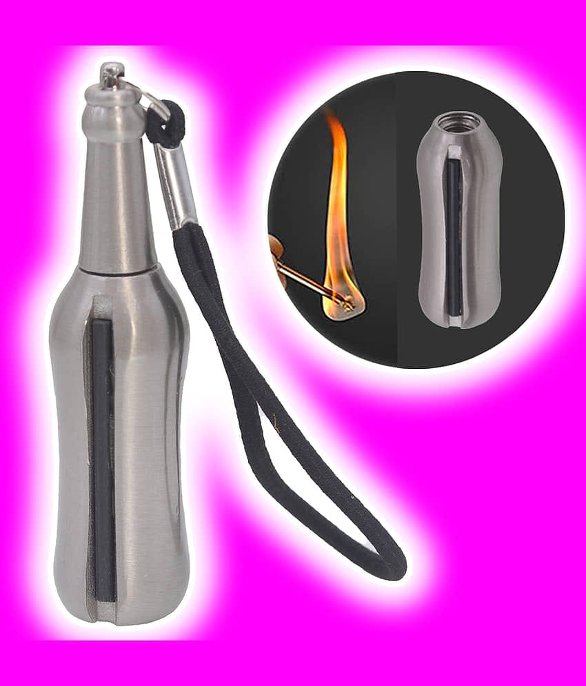 JMALL Silver Stainless Steel Cigarette Lighter ( Pack of 1 )