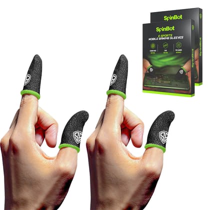 SpinBot Carbon Fiber Finger & Thumb Sleeves for PUBG, BGMI,Free Fire,etc. SpinBot Carbon Fiber Finger & Thumb Sleeves for PUBG, BGMI,Free Fire,etc. - Pack of 2