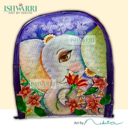 Elephant with Floral Elegance (15X17) Elephant with Floral Elegance (15X17)
