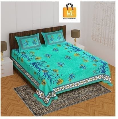 3001-Hometrade India-Standard King Size (90*108 Inches) Double Bedsheet With 2 Pillow Cover-RJ-14-Jaipur lining-3194 3001-Hometrade India-Standard King Size (90*108 Inches) Double Bedsheet With 2 Pillow Cover-RJ-14-Jaipur lining-3194