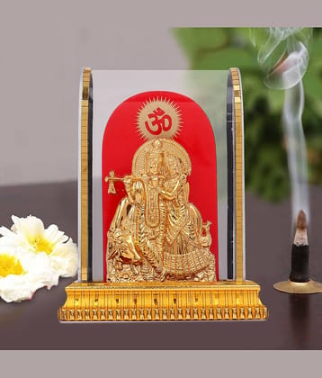 Awesome Craft Glass Radha Krishna Idol ( 10 cm )