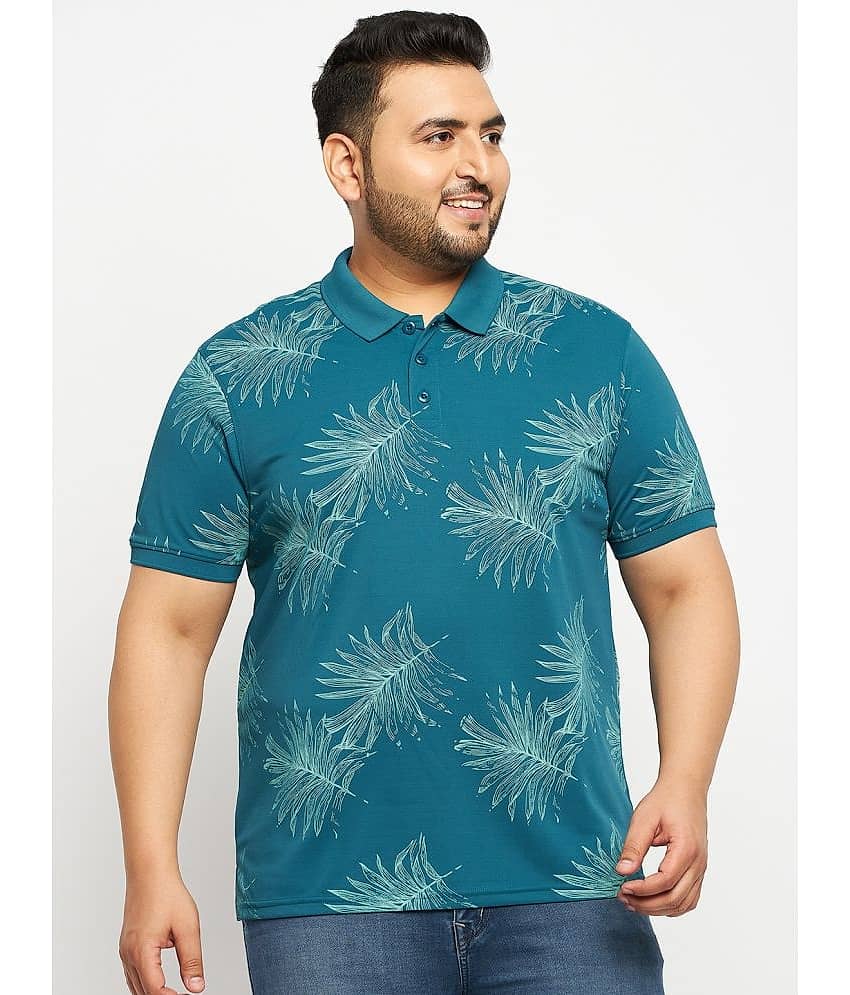 Auxamis Pack of 1 Cotton Blend Regular Fit Printed Half Sleeves Men's Polo T Shirt ( Green )