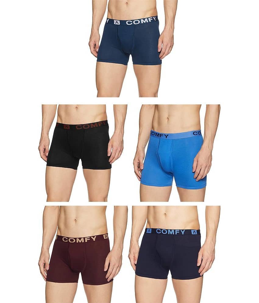 Amul comfy Multicolor Cotton Men's Trunks ( Pack of 5 )