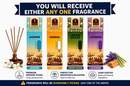 AAMODAM Premium Incense Sticks – Assorted Fragrances (Anyone out of 4) AAMODAM Premium Incense Sticks – Assorted Fragrances (Anyone out of 4)