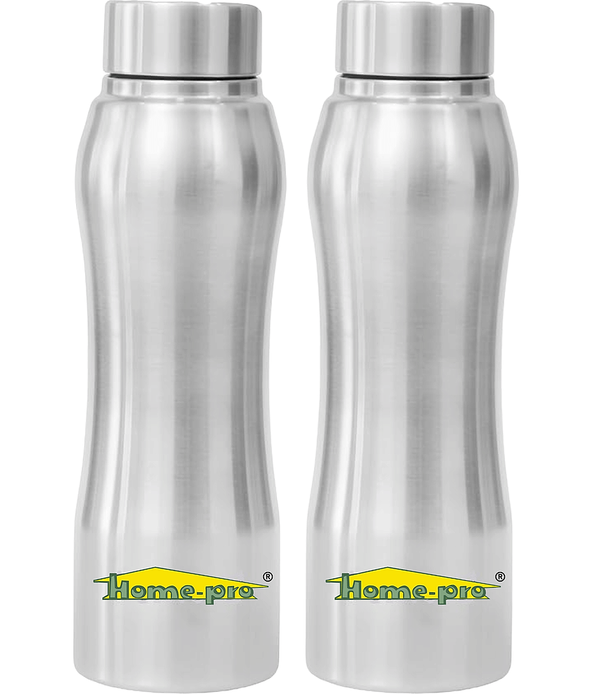 HomePro - Silver Water Bottle 1000 mL ( Set of 2 )