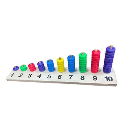 ZUVOY Stack & Learn | Wooden Counting & Sorting Toy for Kids | Montessori Math Learning & Fine Motor Skill Development | Educational STEM Toy for Toddlers & Preschoolers (BIS Certified)