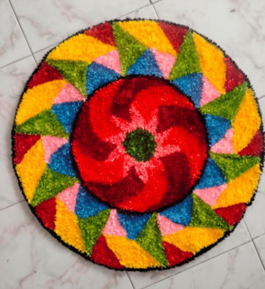 2x2 Feet Floor Rangoli Design Backdrop.