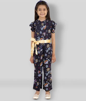 Kids Cave Girls Rayon Jumpsuit ( Pack of 1 , Blue )
