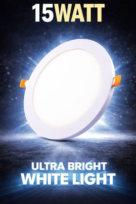 SPARKWORLD 15W Round LED Panel Light Recessed Ceiling Light (White Light) for Home & Office SPARKWORLD 15W Round LED Panel Light Recessed Ceiling Light (White Light) for Home & Office