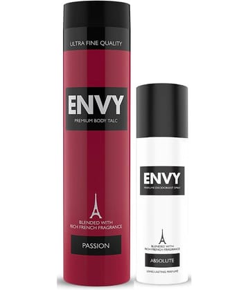 Envy Passion Talc & Absolute  Deodorant Spray for Men 420 ml ( Pack of 2 )